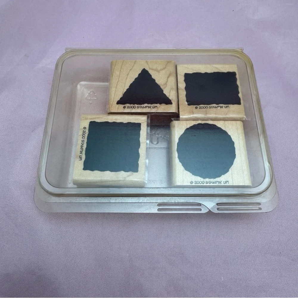 Stampin’ Up! Little Shapes Rubber Stamp Set Square Circle (2000, Retired) ✨